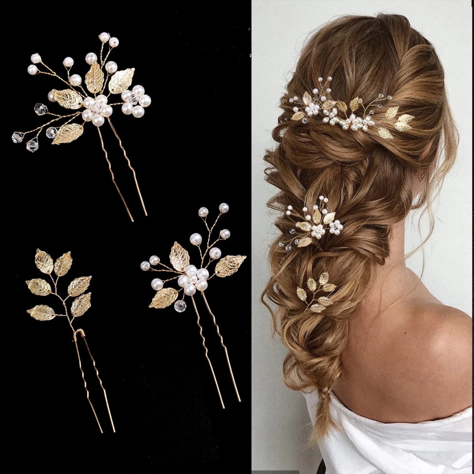 Perla floral 3pcs Hair Pins