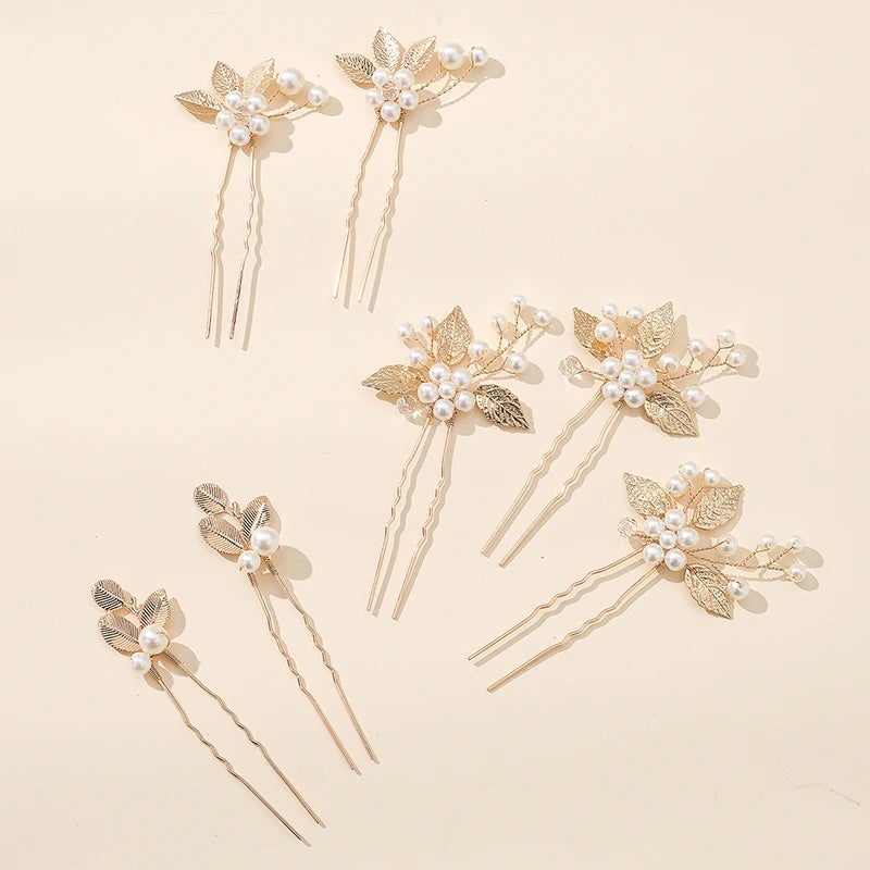 Laura 7 Pcs Leaf Hair Pins